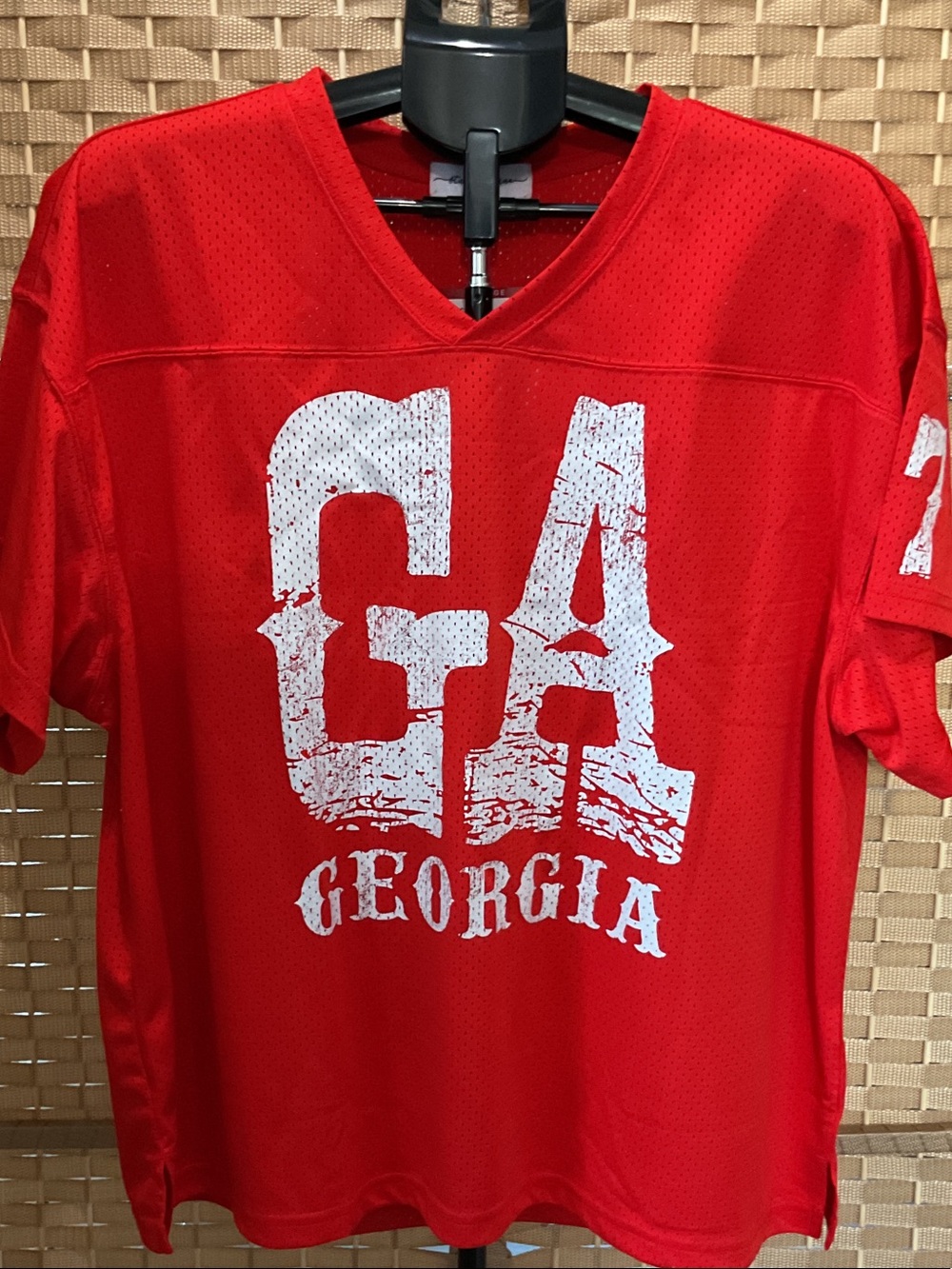 State of Mind Red Georgia V-Neck Jersey Shirt